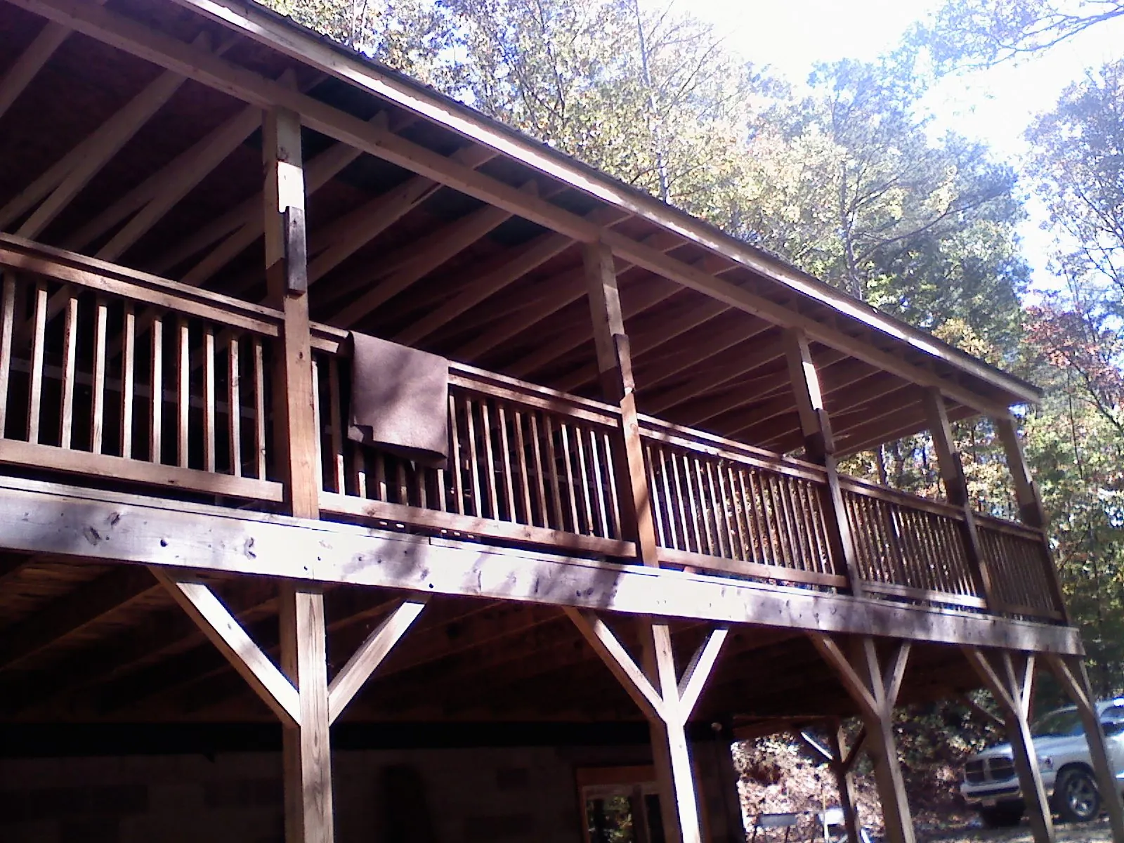 Timber framing under a new elevated porch and deck — Roof Leak Repair in Jones Mills by Roofing Brothers